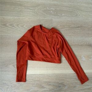 Tala Women's Burnt Orange Long Sleeve Crop Sweatshirt#99